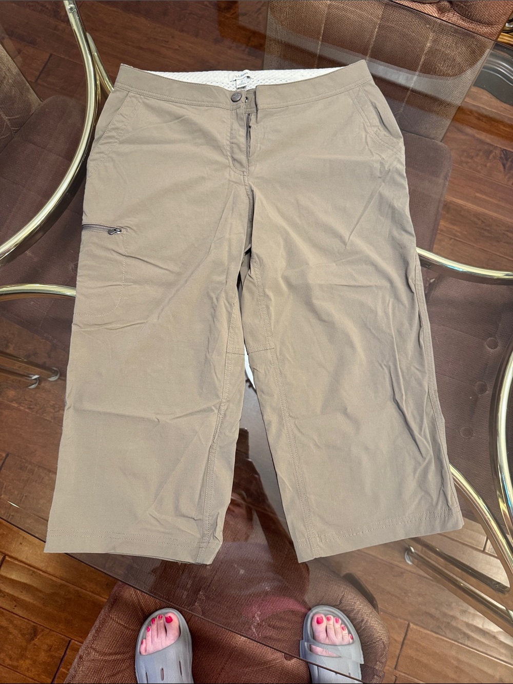 L.L. Bean Khaki Capris with Zip Pocket